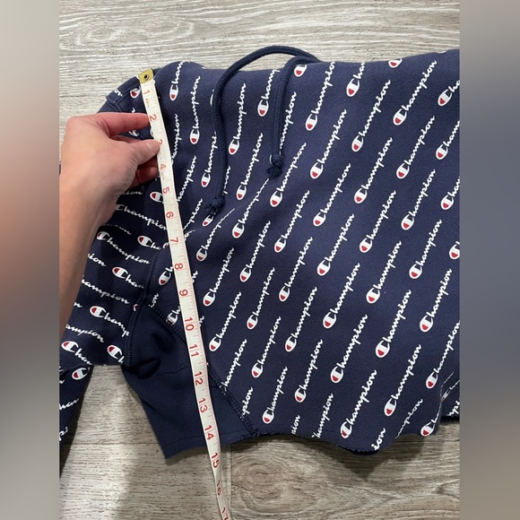 Champion Reverse Weave All Over Print Hoodie Sweatshirt - Picture 10 of 10